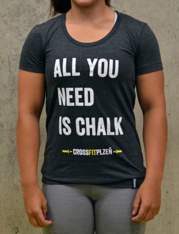 Dámské tričko: All you need is chalk, černé, zepředu
