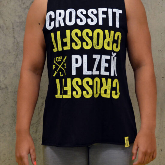 Dámské tričko bez rukávů: CrossFit reflection, černé, zepředu
