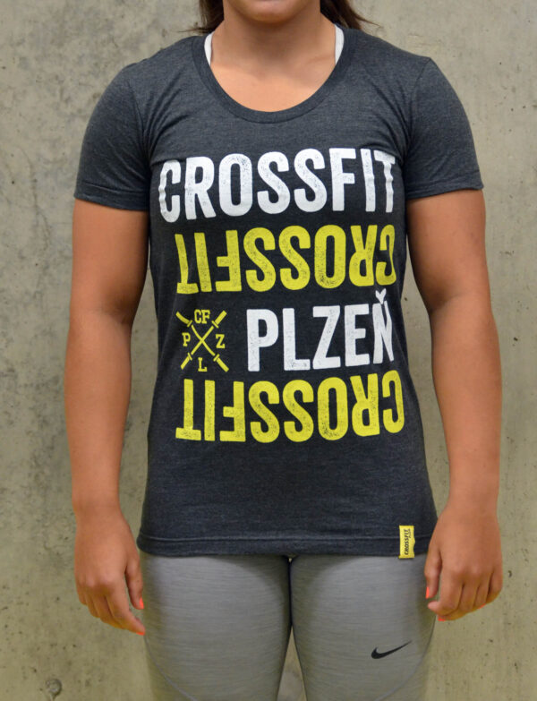 Dámské tričko: CrossFit reflection, černé, zepředu