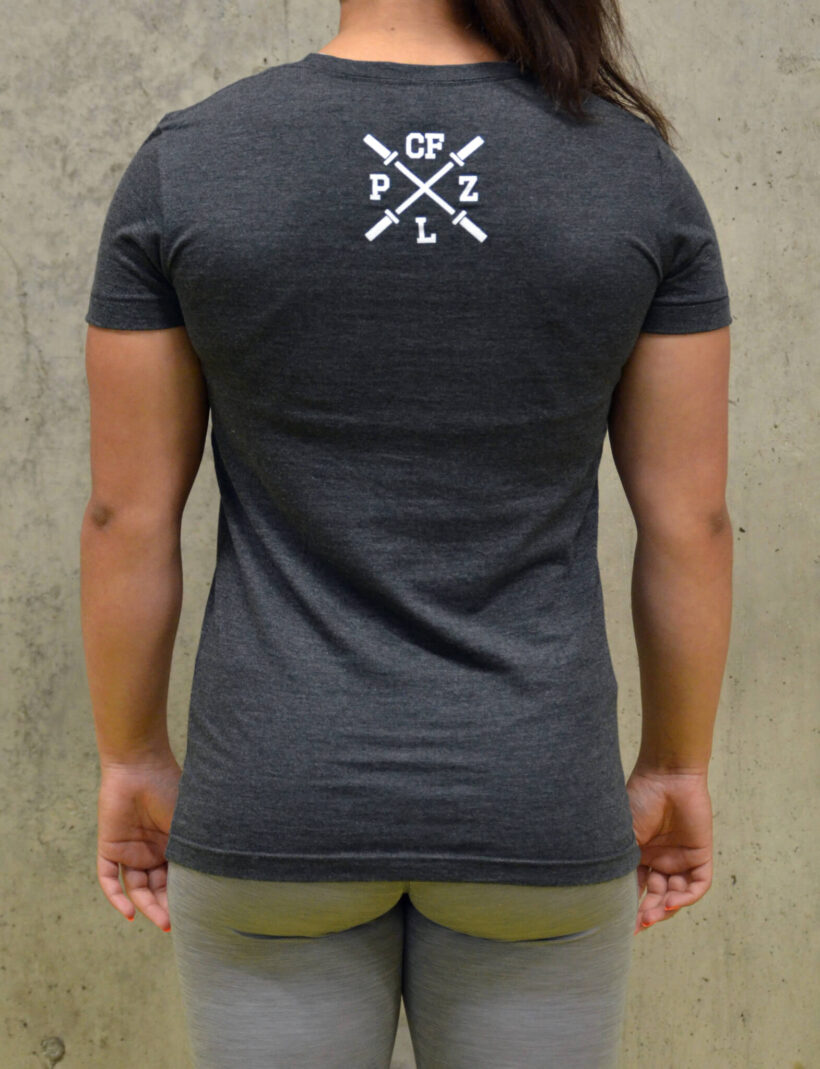 Dámské tričko: CrossFit reflection, černé, zezadu