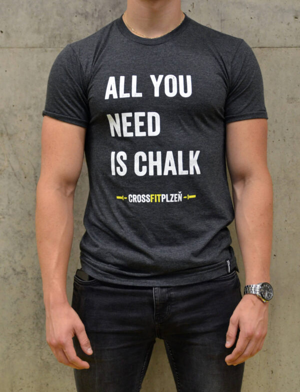 pánské tričko: All you need is chalk, černá, zepředu
