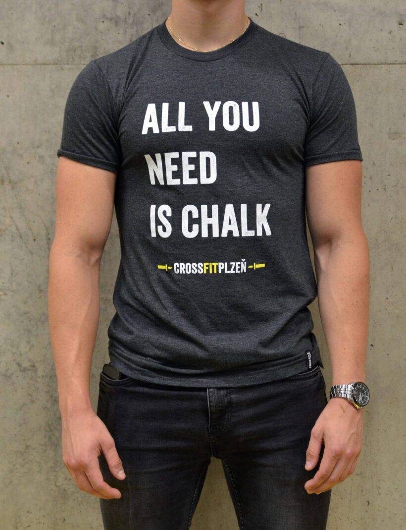 pánské tričko: All you need is chalk, černá, zepředu