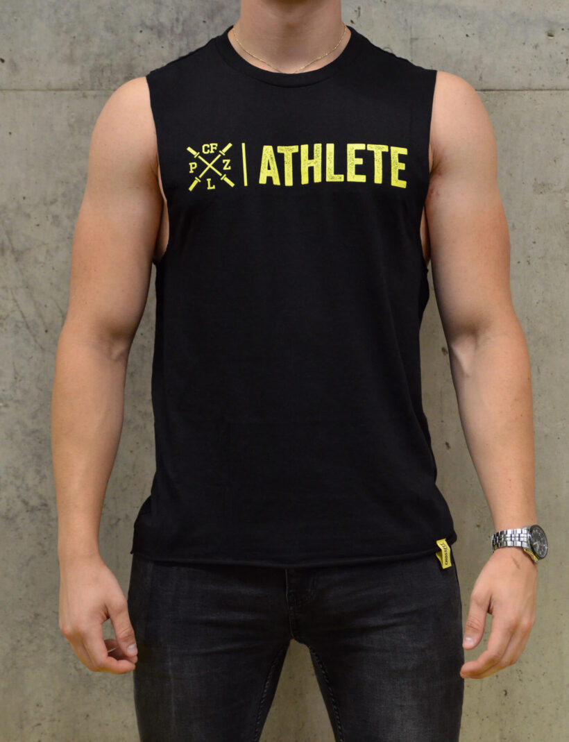 pánské tričko bez rukávů: CF PLZ Athlete, černá, zepředu