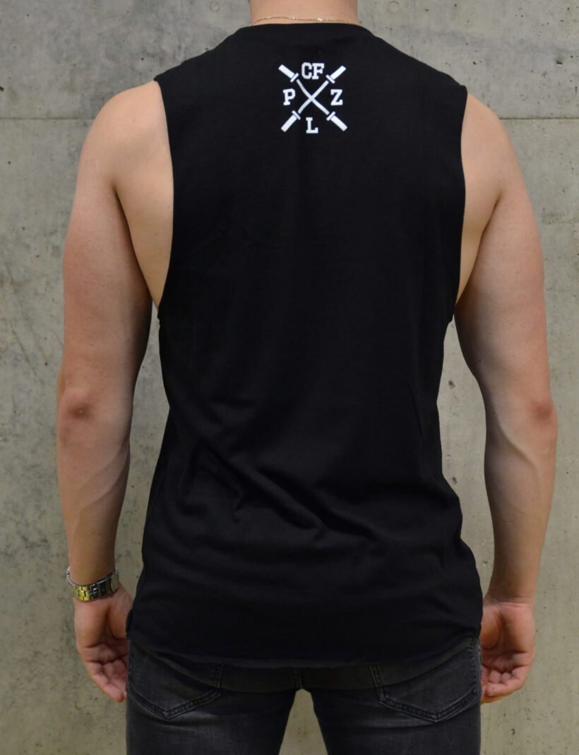 pánské tričko bez rukávů: CrossFit reflection, černá, zezadu
