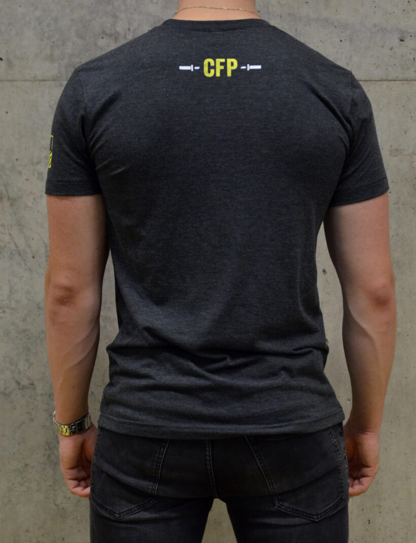 pánské tričko: CF PLZ Athlete, šedá, zezadu