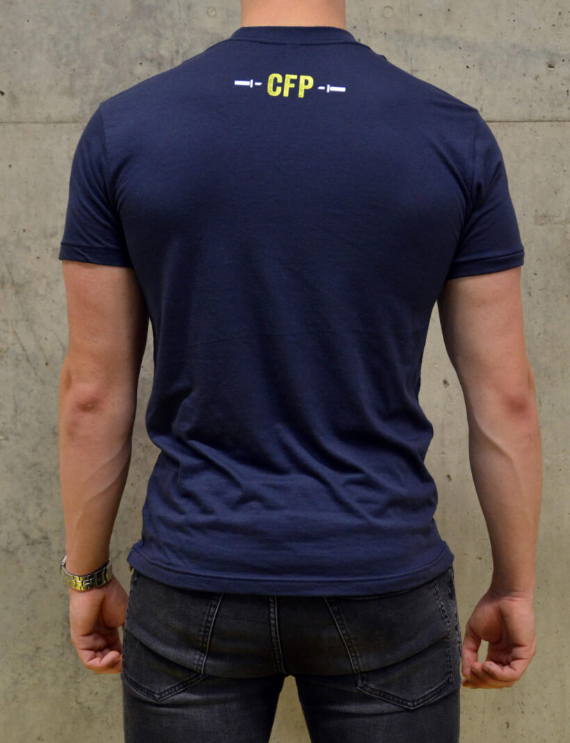 pánské tričko: CF PLZ Athlete, tmavě modrá, zezadu