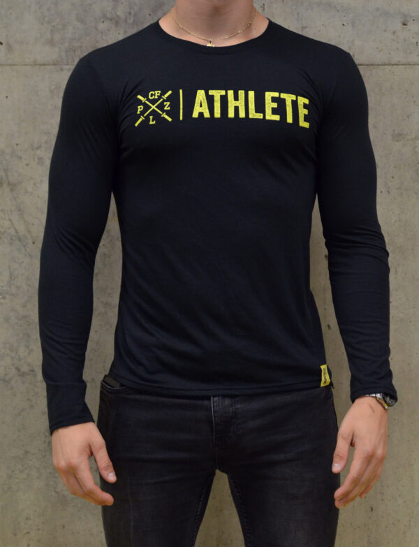 pánské tričko s dlouhým rukávem: CF PLZ Athlete, černá, zepředu